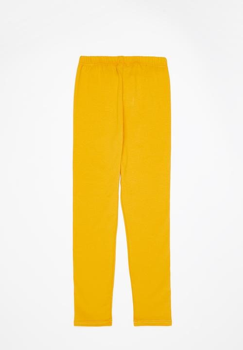 Rebel Republic - Girls 2 pack legging - yellow & black