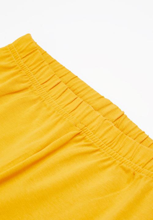 Rebel Republic - Girls 2 pack legging - yellow & black