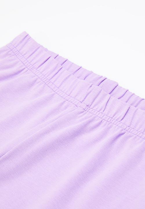 Rebel Republic - Girls 2 pack legging - purple & navy 