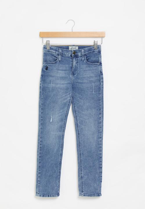 POLO - Boys pjc distressed slim fit jean - medium wash