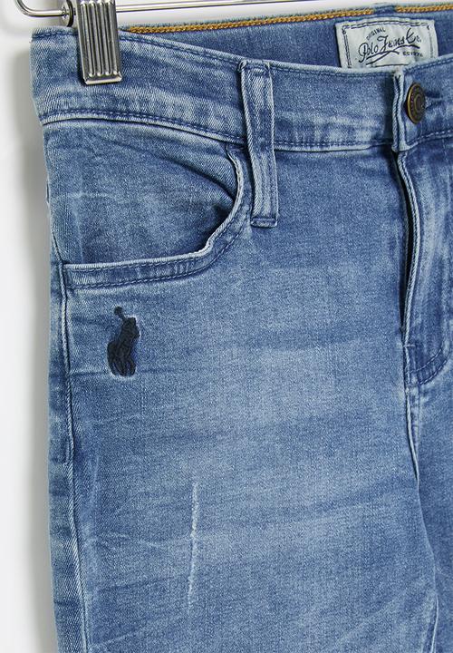 POLO - Boys pjc distressed slim fit jean - medium wash