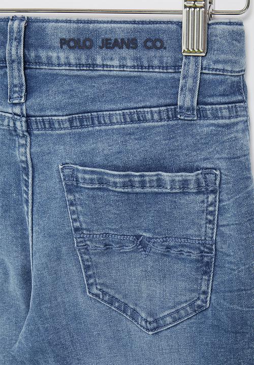 POLO - Boys pjc distressed slim fit jean - medium wash