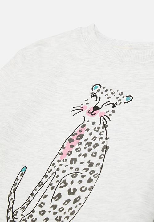 Superbalist Kids - Long length sweat top and legging set - milk & aqua