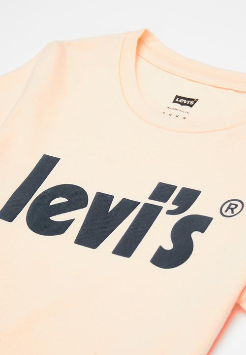 Levi’s® - Levi's girls basic tee shirt with poster - pale peach