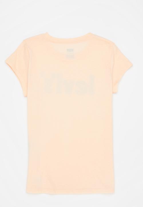 Levi’s® - Levi's girls basic tee shirt with poster - pale peach