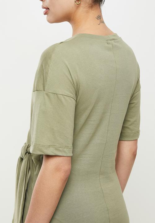 edit Maternity - Maternity knot front column dress - fatigue