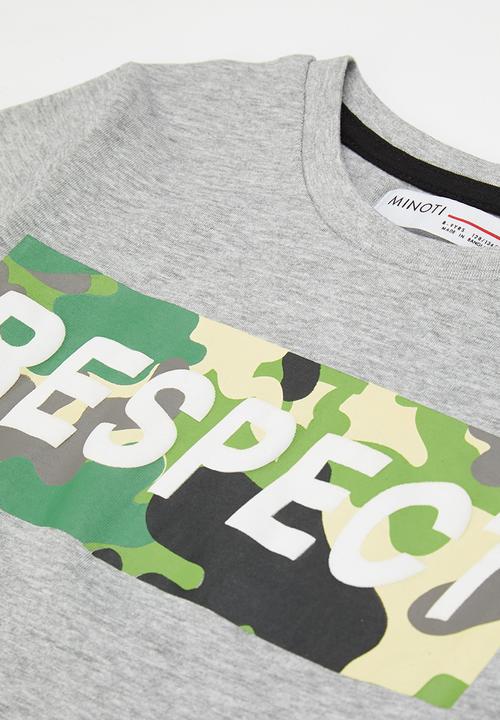MINOTI - Teen boys respect T-shirt - grey 