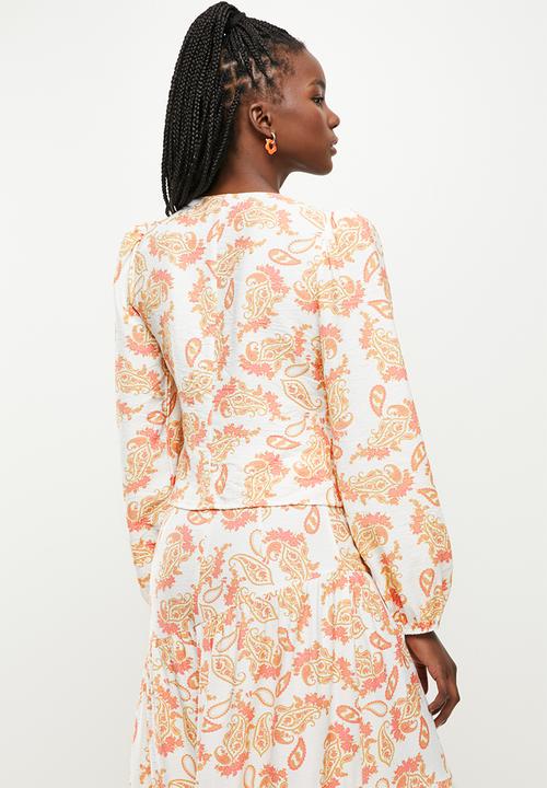 Glamorous - Paisley print button down corset blouse - multi