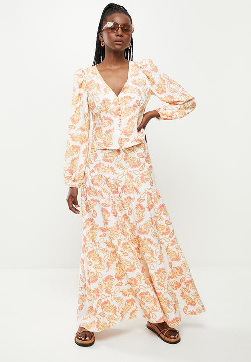 Glamorous - Paisley print button down corset blouse - multi