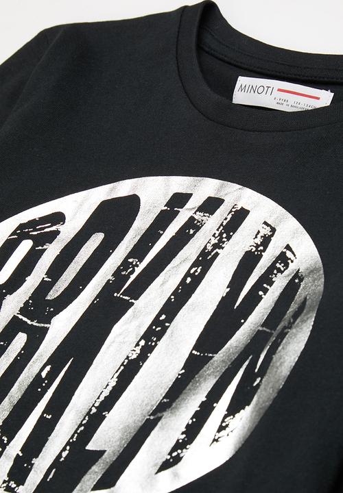 MINOTI - Teen boys basic brklyn graphic crew tee - black 