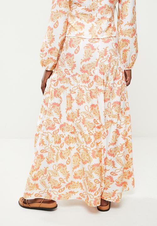 Glamorous - Paisley print maxi skirt coord - multi
