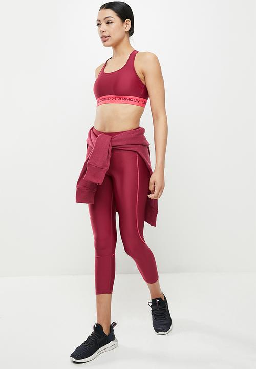 Under Armour - Crossback mid bra - black rose & penta pink