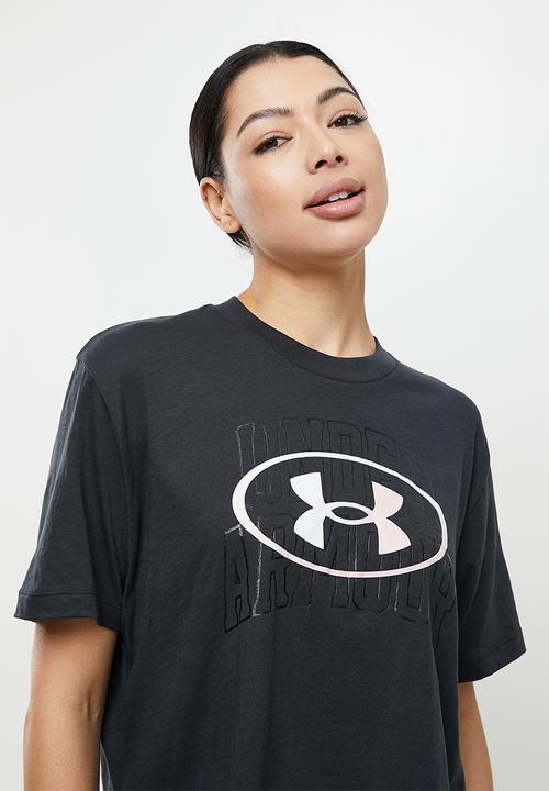 Under Armour - Live novelty short sleeve - black & retro pink