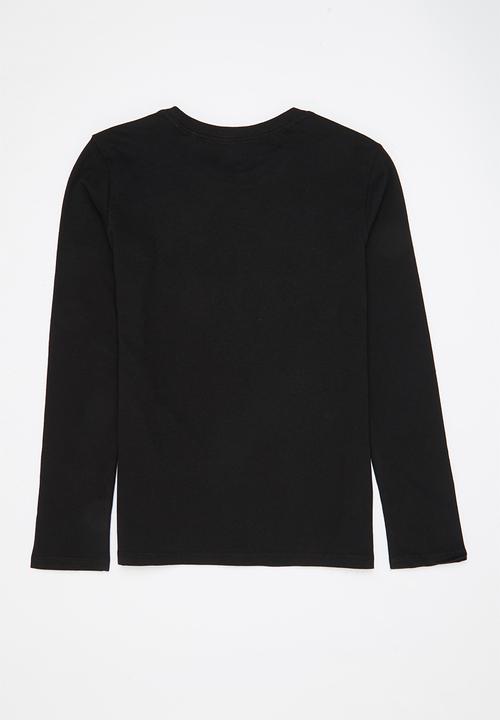 GUESS - Long sleeve guess triangle tee - jet black
