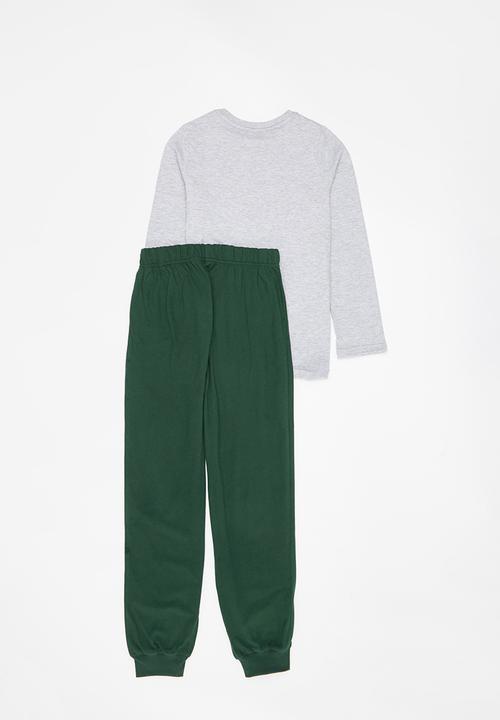 Rebel Republic - Boys top & pants pj set - grey & green