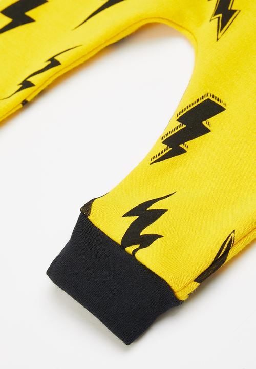 MINOTI - Baby cuff trousers - yellow & black 
