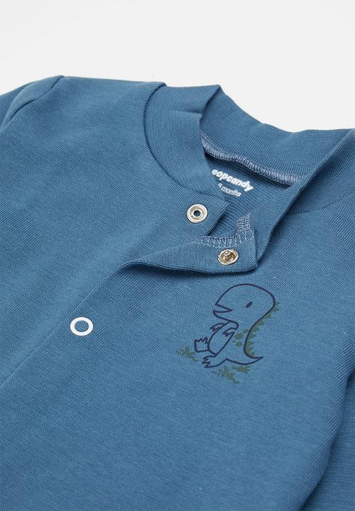 Pop Candy - Boys 2 pack long sleeve sleepsuit - blue & navy