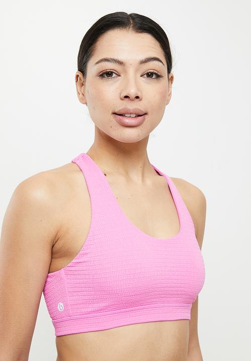 Cotton On - Workout cut out crop - neon orchid texture