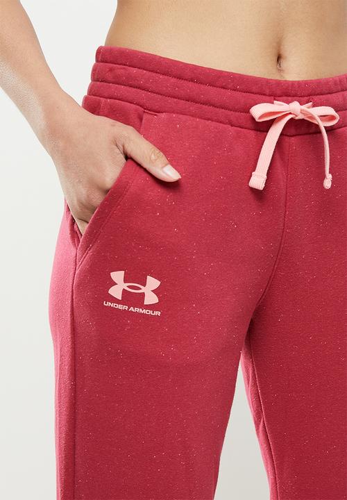 Under Armour - Rival fleece joggers - black rose & posh pink