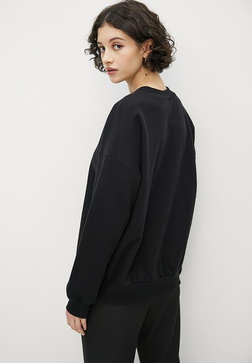 Superbalist - Graphic crew neck sweat - black