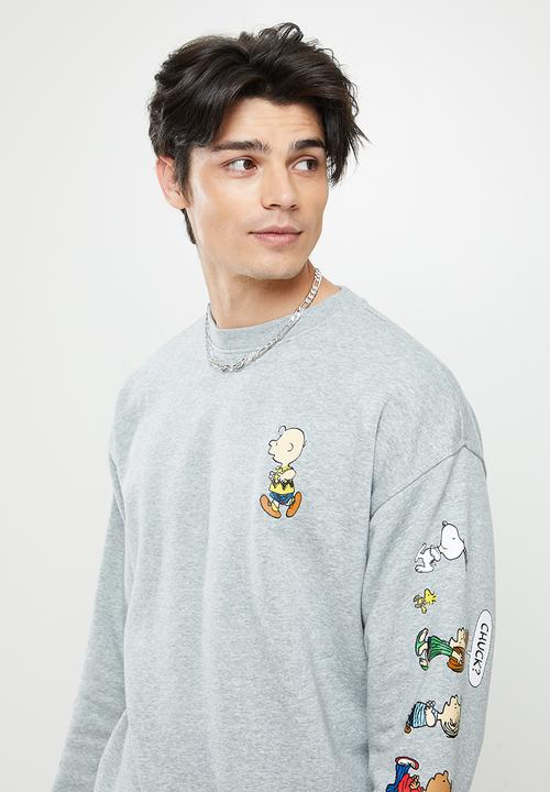 Converse - Converse x peanuts fleece crew - vintage grey heather