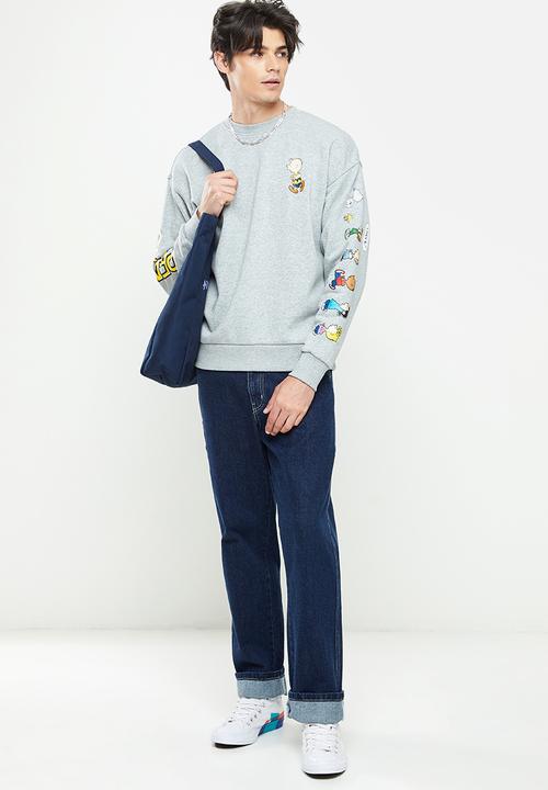 Converse - Converse x peanuts fleece crew - vintage grey heather