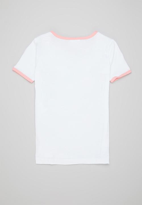 Pop Candy - Ringer tee - white & pink