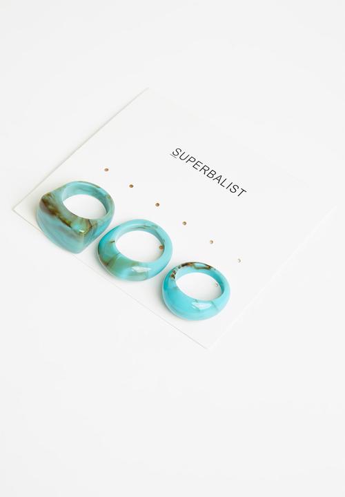 Superbalist - Marbled ring pack - green