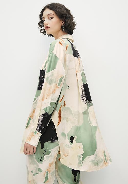 VELVET - Printed button through shirt - marble print