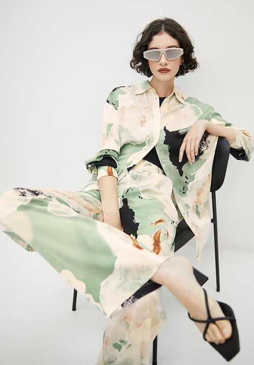 VELVET - Printed button through shirt - marble print