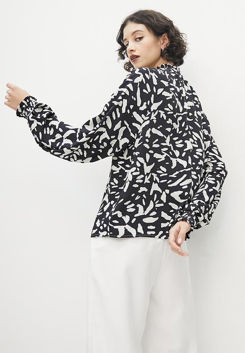 VELVET - Printed piecrust neck blouse - multiprint