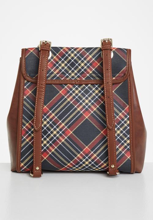 POLO - Tartan backpack - black