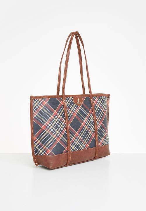 POLO - Tartan tote - black