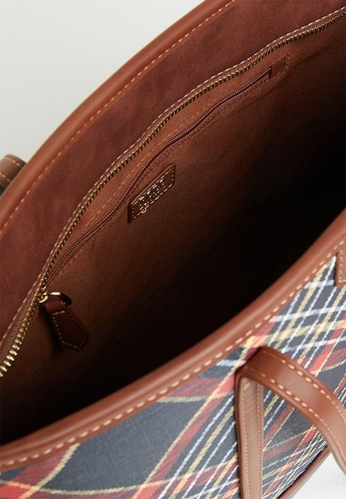 POLO - Tartan tote - black