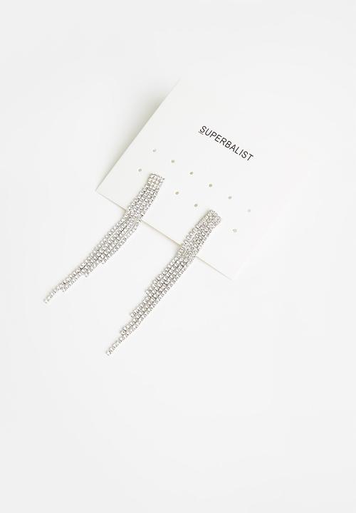 Superbalist - Diamante statements earrings - silver