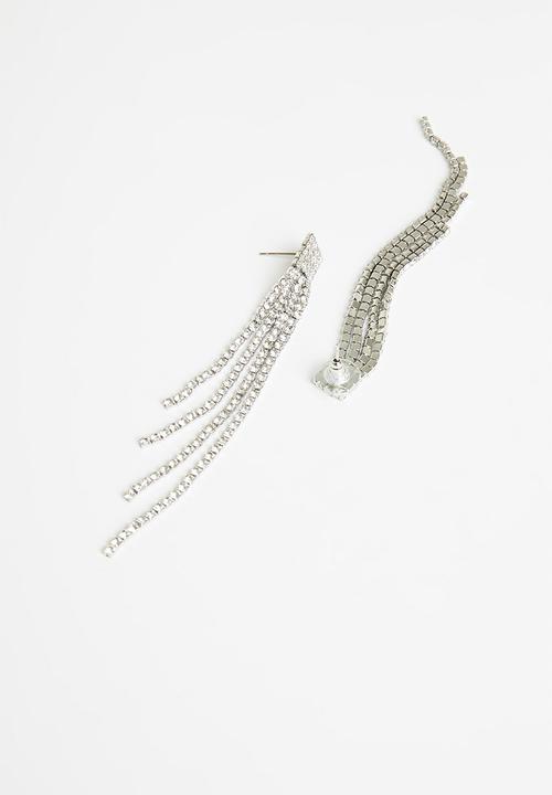 Superbalist - Diamante statements earrings - silver