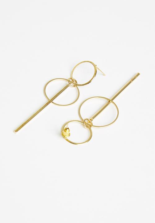 Superbalist - Interlink double circle earrings - gold