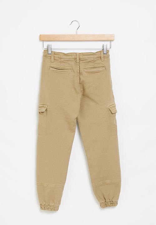 MINOTI - Teen boys knit look combat pant - stone
