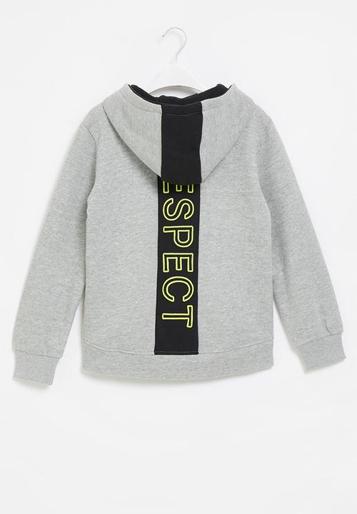 MINOTI - Teen boys respect fleece zip thru - grey 