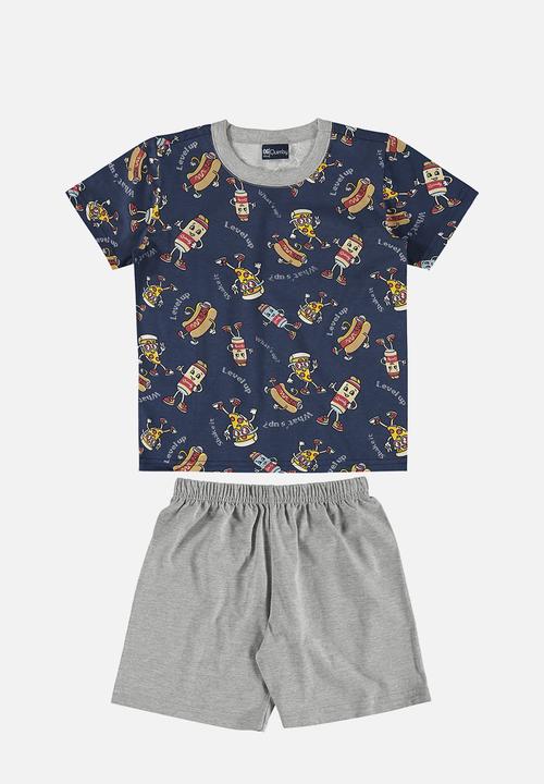 Quimby - Tee and bermuda pajama set - dark blue
