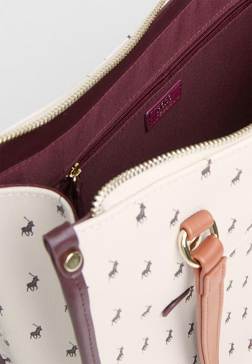 POLO - Ascot tote - cream & brown 