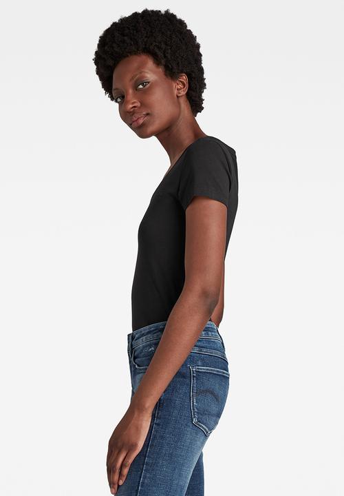 G-STAR - Base V-Neck Cap Sleeve Top - Black