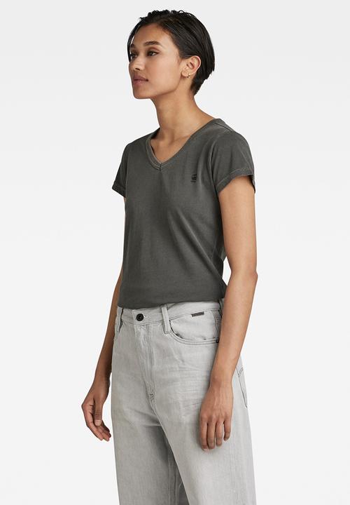 G-STAR - Eyben slim v-neck short sleeve - raven gd