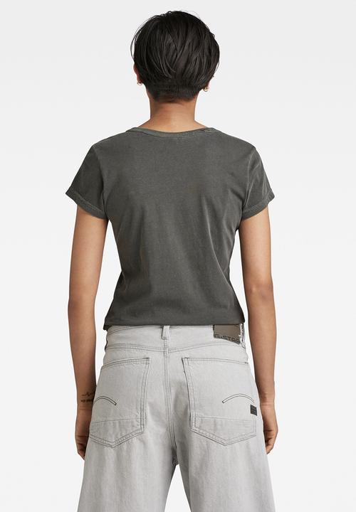 G-STAR - Eyben slim v-neck short sleeve - raven gd