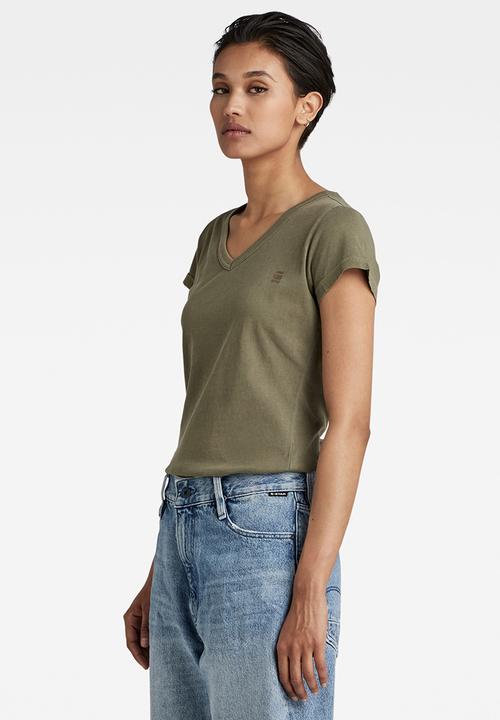 G-STAR - Eyben slim v-neck short sleeve - shamrock gd