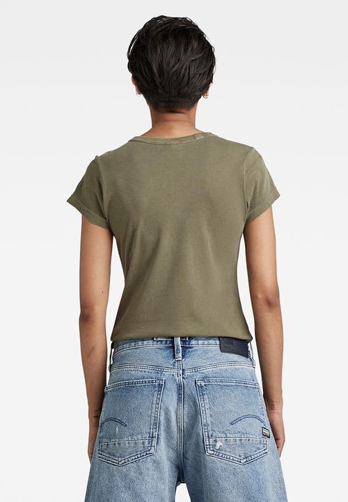 G-STAR - Eyben slim v-neck short sleeve - shamrock gd