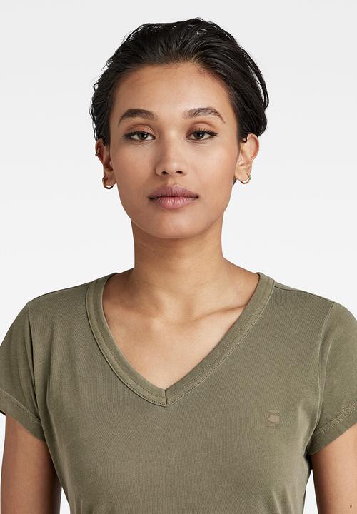 G-STAR - Eyben slim v-neck short sleeve - shamrock gd