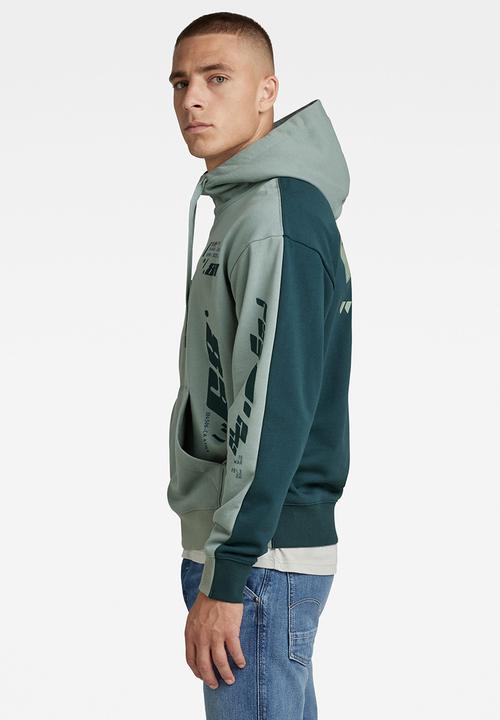 G-STAR - Sobiru loose hooded sweater - iceberg green/nitro color block