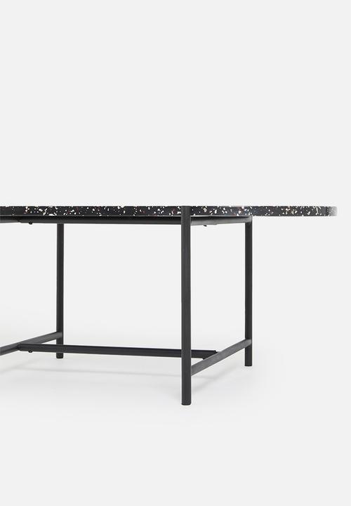 Sixth Floor - Hudson terrazzo coffee table - black