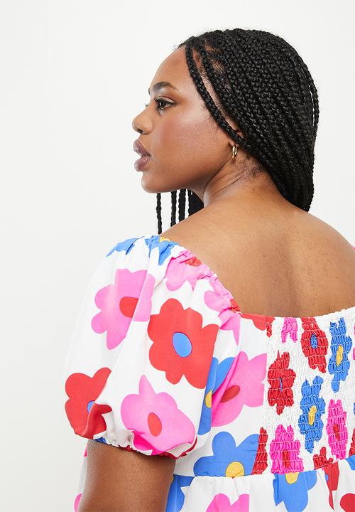 Glamorous - Plus ladies dress - bright large floral